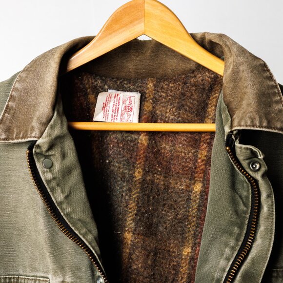 Vintage Carhartt Blanket-Lined Chore Coat Olive Green XL - Picture 5 of 6